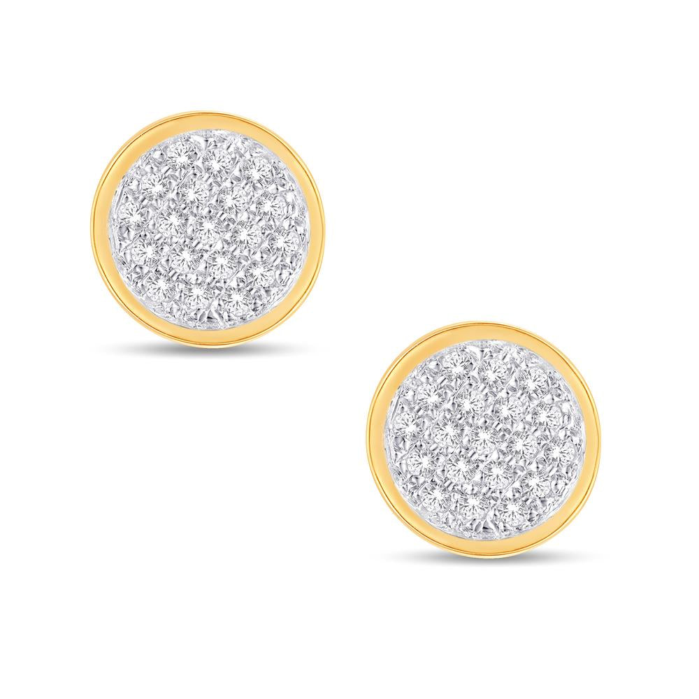 10K Yellow Gold Round Diamond Earrings - 0.10 Carat Elegance