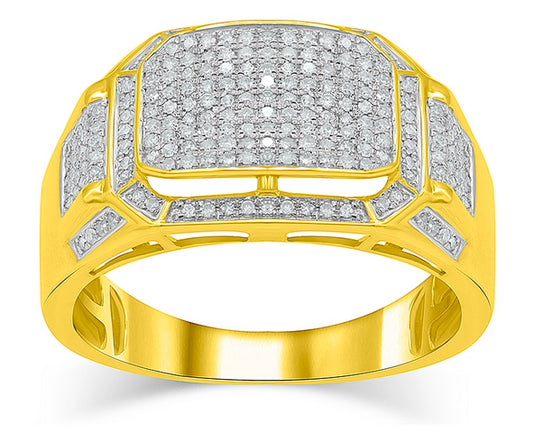 Distinguished Charm: 10K 0.54-0.58CT D-Men's Micro pave Ring