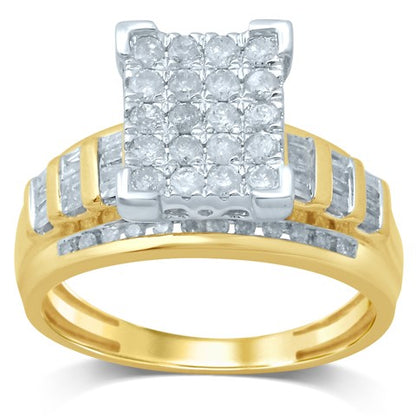 Enchanting Brilliance: 10K 0.48-0.53CT D-Cinderella Square Ring