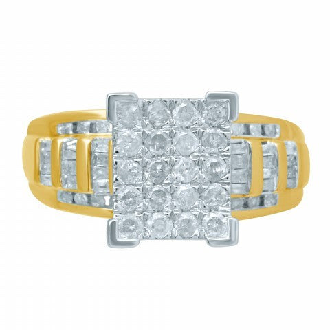 Enchanting Brilliance: 10K 0.48-0.53CT D-Cinderella Square Ring