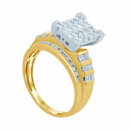 Enchanting Brilliance: 10K 0.48-0.53CT D-Cinderella Square Ring