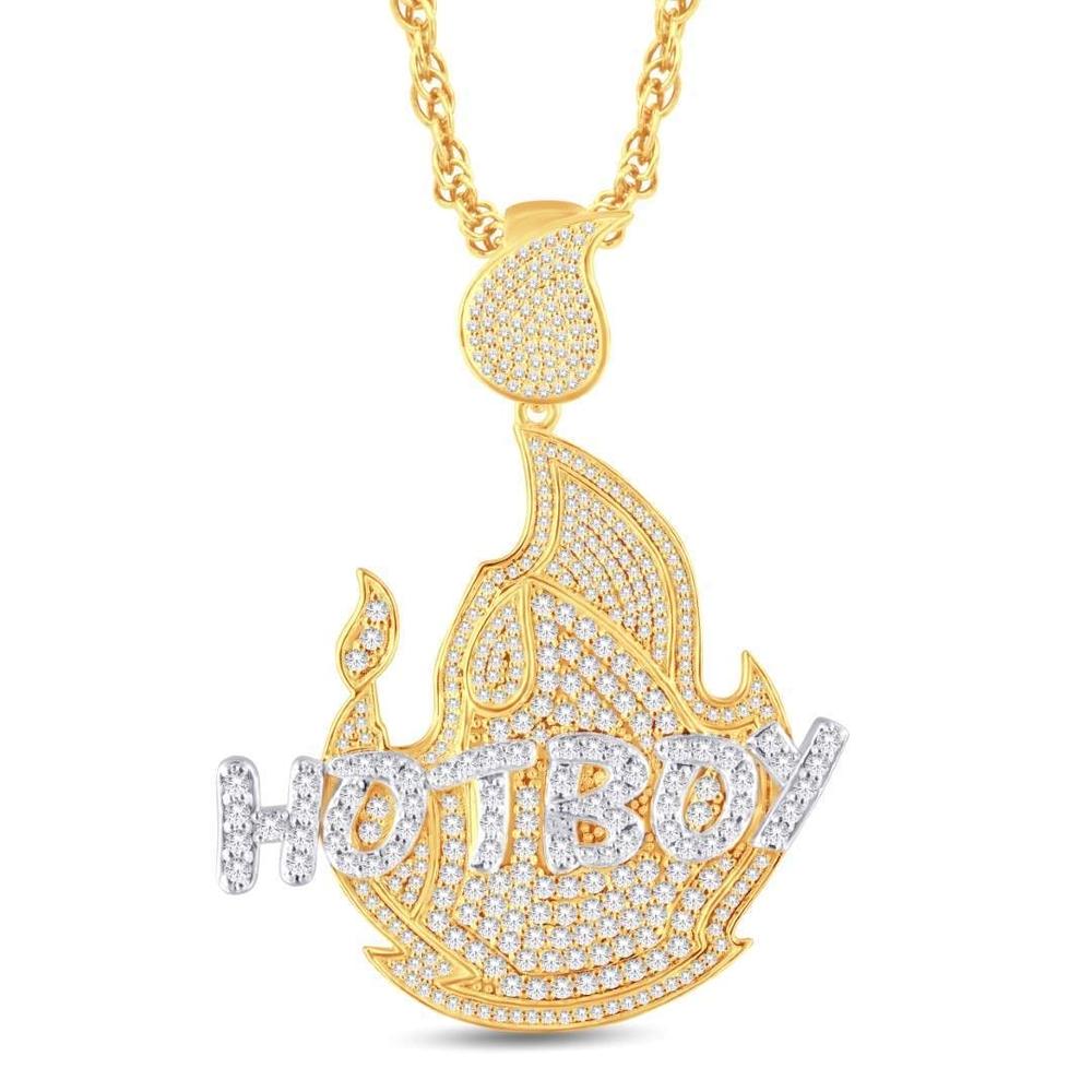 10K Yellow Gold 1.00 Carat Diamond Hot Boy Hip Hop Pendant | Iced Out Bling