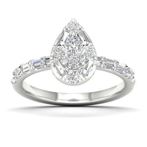 14K Gold 0.90CT D-Certified Diamond Ring | Timeless Elegance and Brilliance