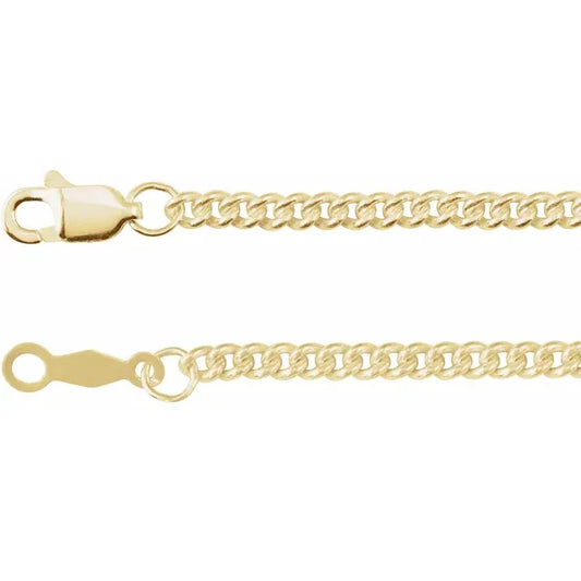 10K Yellow Gold 4.0mm Hollow Curb 18-Inch Chain