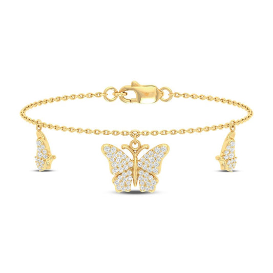 Captivating Charm: 10KT Yellow Gold 0.44 Carat Butterfly Hanging
