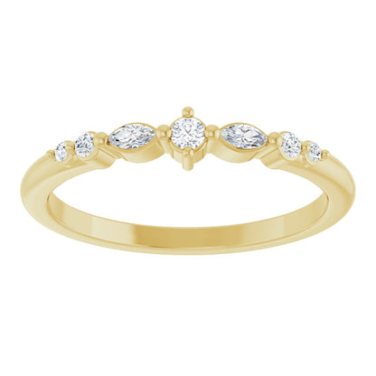 14K Yellow Gold 1/8 CTW Natural Diamond Stackable Ring | Round Cut