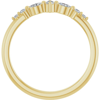 14K Yellow Gold 1/8 CTW Natural Diamond Stackable Ring | Round Cut