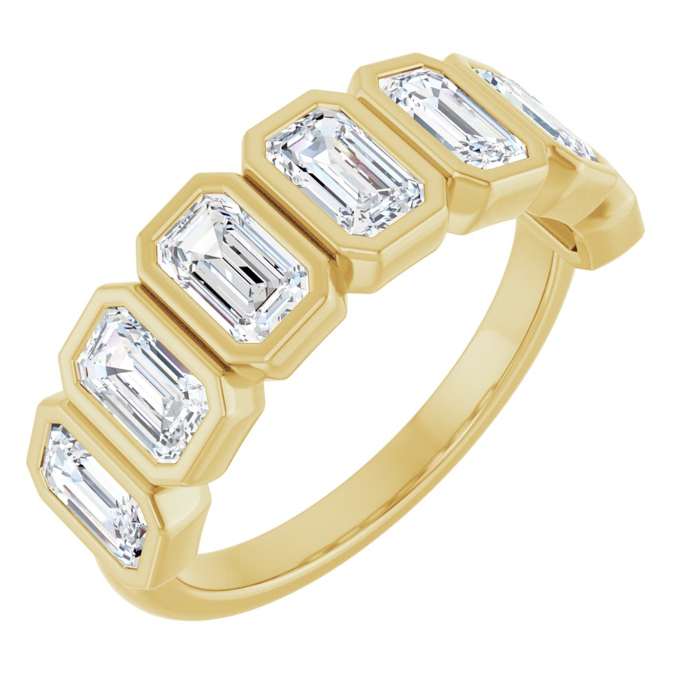 10K Yellow Gold 2 1/3 CTW Lab-Grown Diamond Anniversary Band | Emerald Cut, VS Clarity