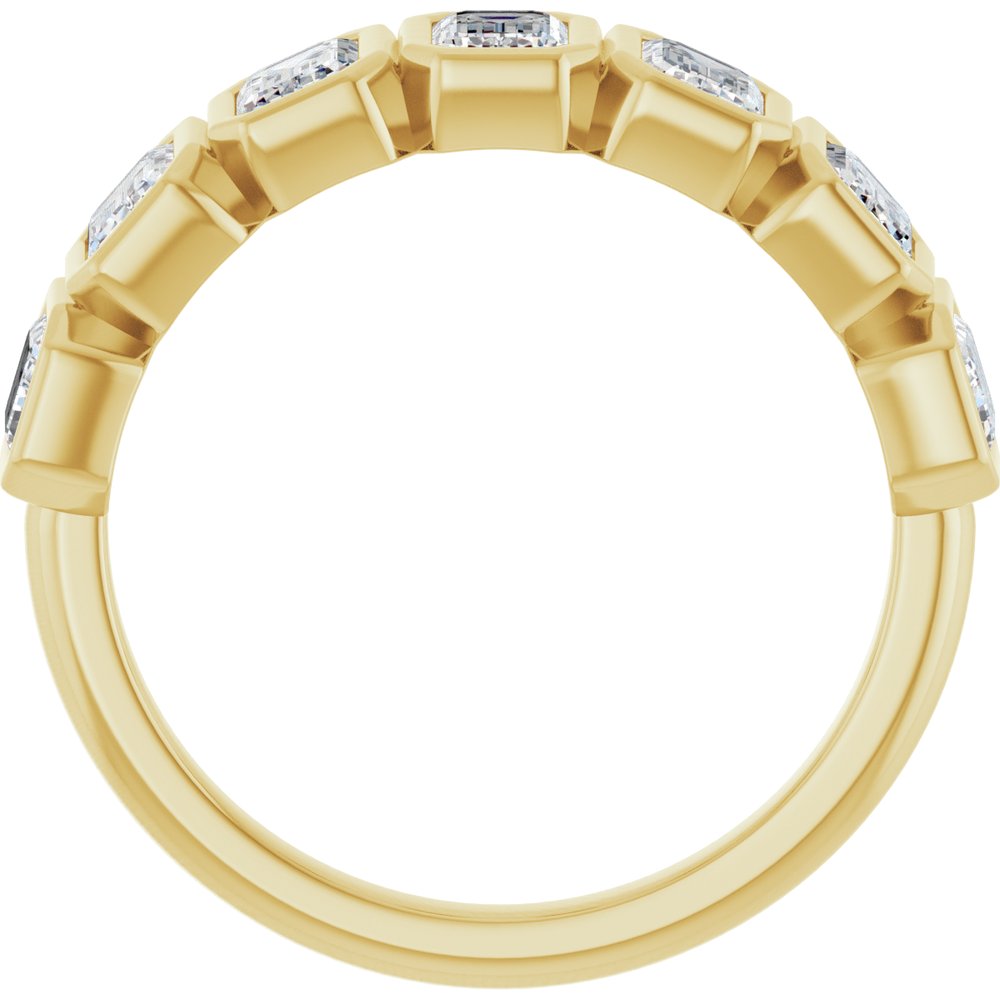 10K Yellow Gold 2 1/3 CTW Lab-Grown Diamond Anniversary Band | Emerald Cut, VS Clarity