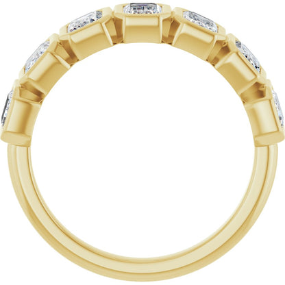 10K Yellow Gold 2 1/3 CTW Lab-Grown Diamond Anniversary Band | Emerald Cut, VS Clarity