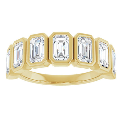 10K Yellow Gold 2 1/3 CTW Lab-Grown Diamond Anniversary Band | Emerald Cut, VS Clarity