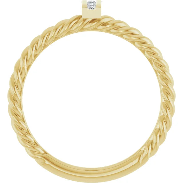 14K Yellow .03 CTW Natural Diamond Rope Ring