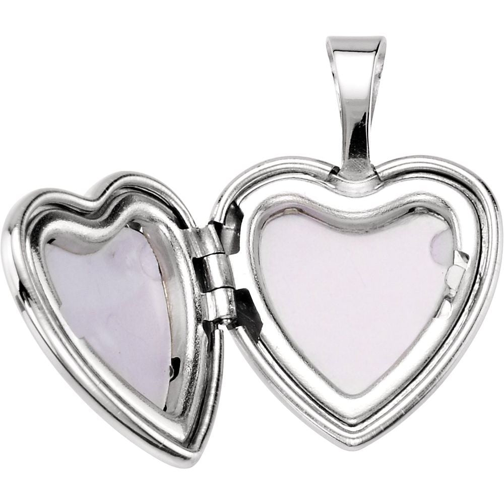 Silver Enamel Heart Locket 