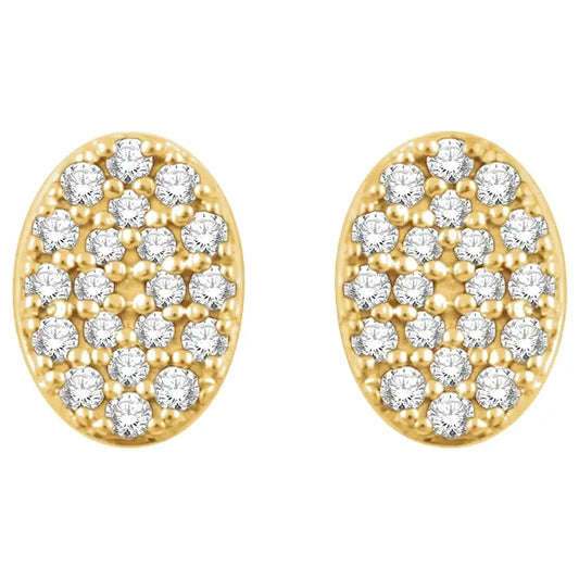 14K Yellow 1/6 CTW Natural Diamond Cluster Earrings