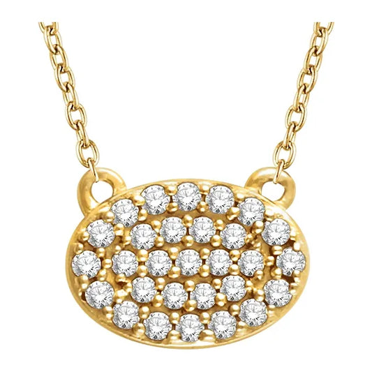 14K Yellow 1/5 CTW Natural Diamond Cluster 16-18" Necklace