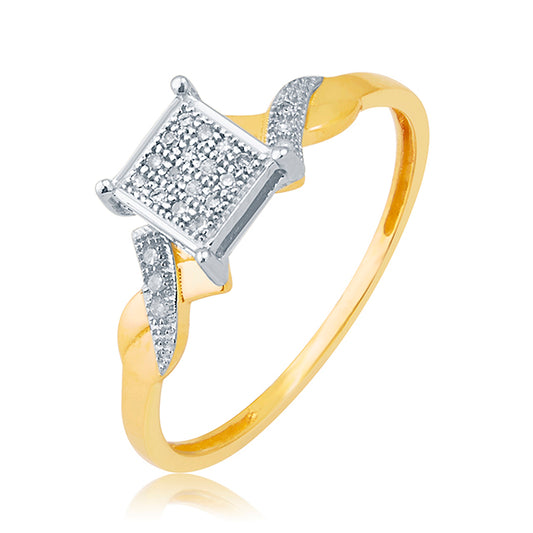 10K 0.07CT Ladies Micro pave diamond Ring