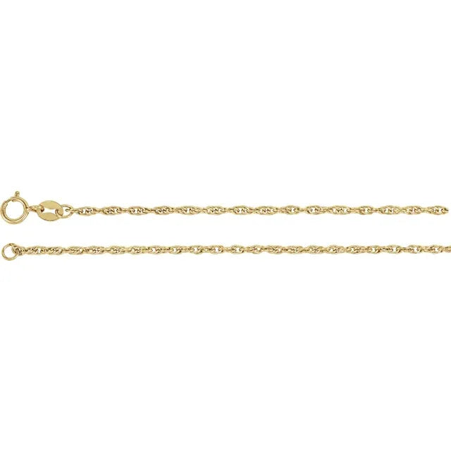 Timeless Beauty: 14K Yellow 1.75 mm Rope 18" Chain