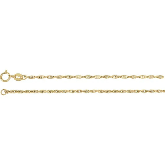 Timeless Beauty: 14K Yellow 1.75 mm Rope 18" Chain