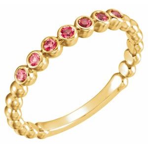 14K Yellow Natural Ruby Stackable Ring