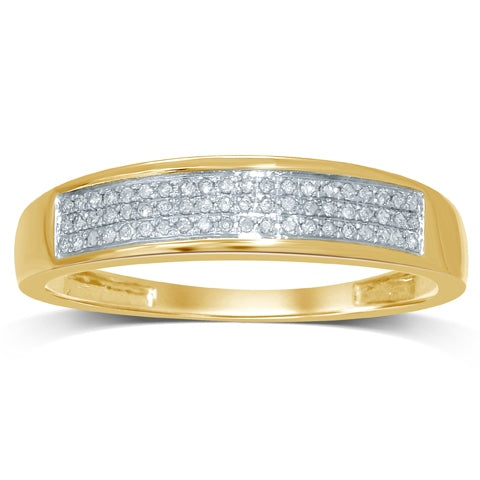 10KT Gold 0.13-0.16CT D-MENS Band: Timeless Elegance for Men