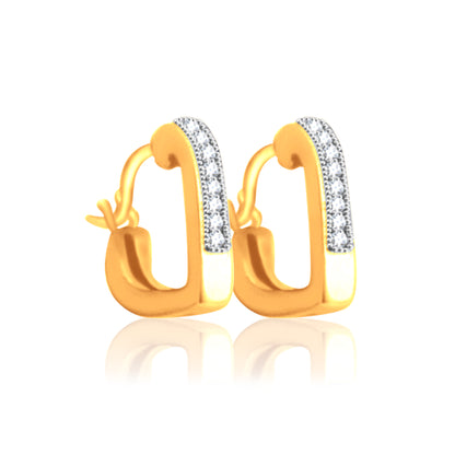 Radiant 10K Gold 0.05CT D-EARRINGS: Heart-Shaped Hoops for Timeless Glamour