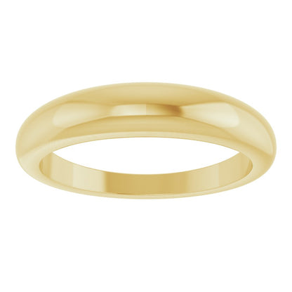 14K Yellow Gold 4mm Petite Dome Ring – Classic & Timeless Everyday Band