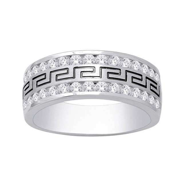 Bold Brilliance: 14K 0.97-1.05CT D-Men's Bands Ring