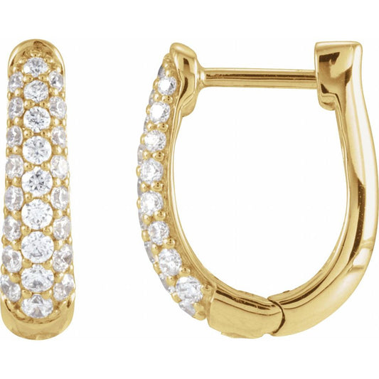 14K Yellow Gold 1/2 CTW Natural Diamond Hoop Earrings – Classic Elegance for Every Occasion