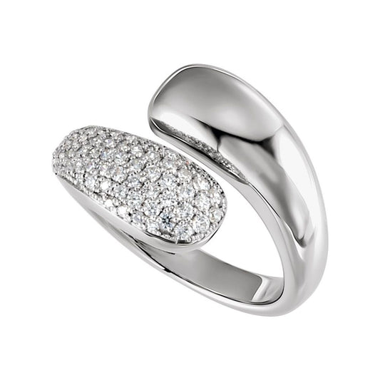 14K White Gold 1/2 CTW Lab-Grown Diamond Bypass Ring – Elegant & Sustainable Fine Jewelry