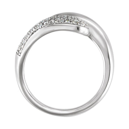 14K White Gold 1/2 CTW Lab-Grown Diamond Bypass Ring – Elegant & Sustainable Fine Jewelry