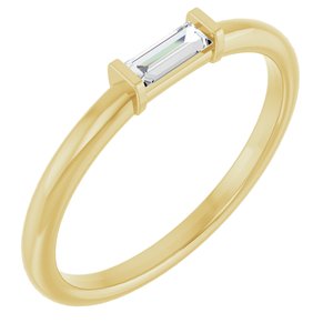 14K Yellow 1/6 CTW  Natural Diamond Stackable Ring