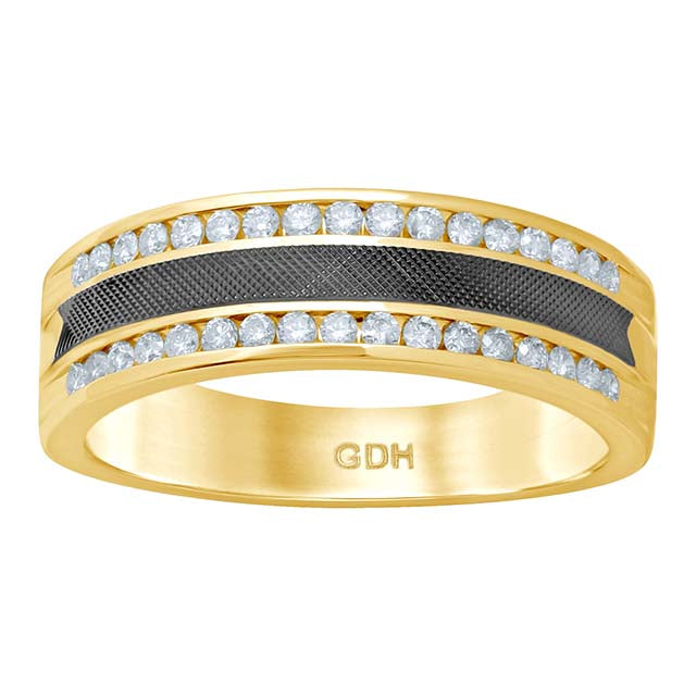 Sophisticated Charisma: 14K 0.49-0.53CT D-Men's Bands