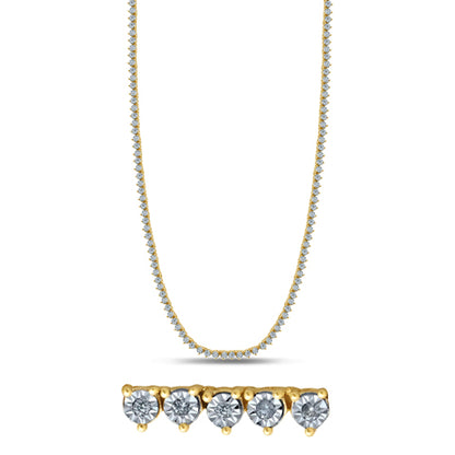 Radiant Opulence: 10K 1.83-2.19CT D-Necklace