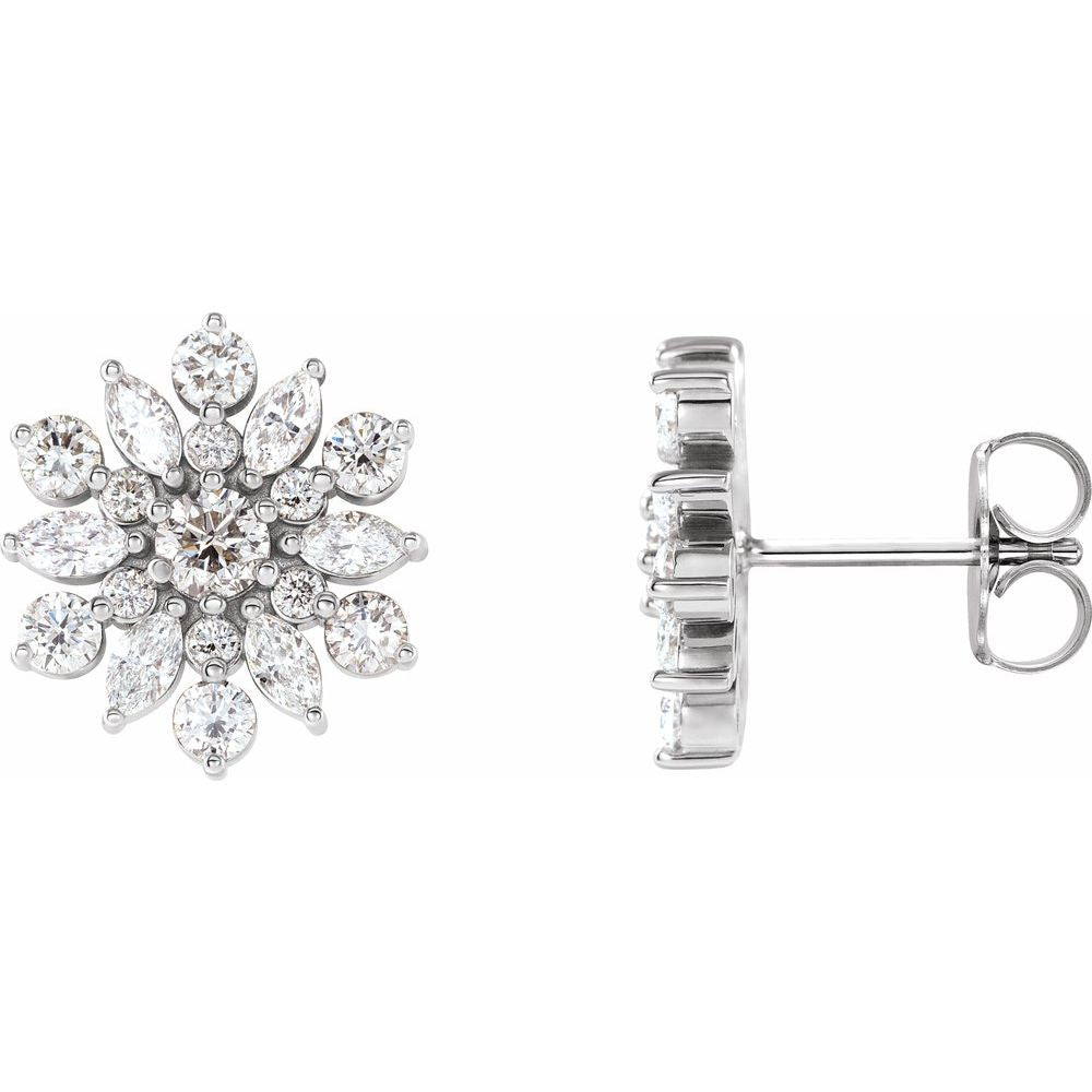 Vintage-Inspired 14K White Gold 1 CTW Natural Diamond Stud Earrings