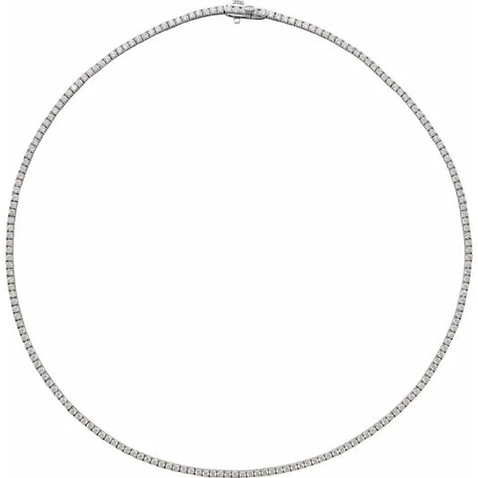 Timeless Brilliance: 14K White 5 3/4 CTW Natural Diamond 16" Necklace