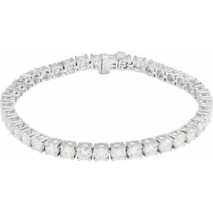 14K White Gold 10 CTW Lab-Grown Diamond Line Bracelet - 7