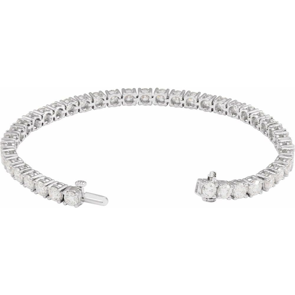 14K White Gold 10 CTW Lab-Grown Diamond Line Bracelet - 7