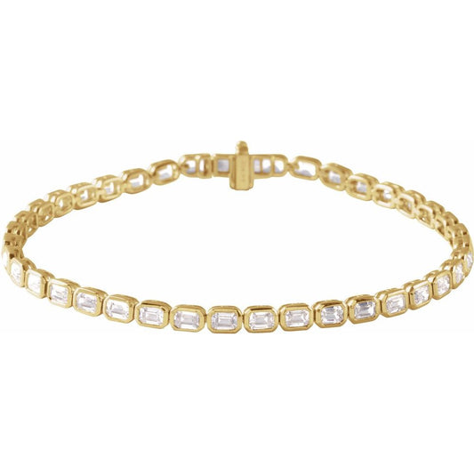 14K Yellow Gold 6 1/4 CTW Lab-Grown Diamond Line Bracelet – 7”