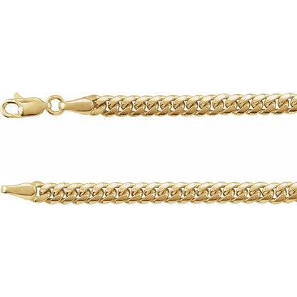 14K Yellow Gold Miami Cuban Curb Chain Necklace - 4.35mm, 18 & 24 inches: Timeless Elegance and Quality Craftsmanship