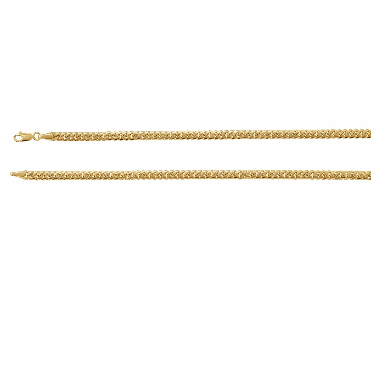 14K Yellow Gold Miami Cuban Curb Chain Necklace - 4.35mm, 18 & 24 inches: Timeless Elegance and Quality Craftsmanship
