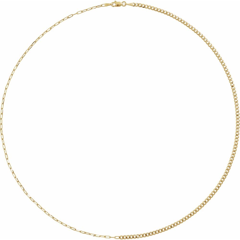 14K yellow curb and paperclip chain