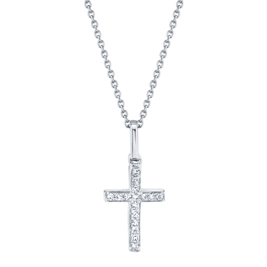 0.06CT Diamond Cross Necklace - Symbolic Elegance and Grace