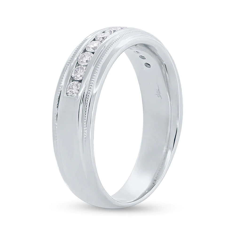 White gold diamond band for mens