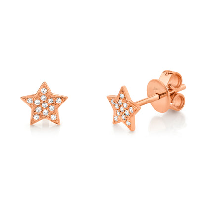 0.07CT Diamond Star Stud Earrings - Sparkling Celestial Beauty