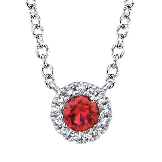 0.04CT Diamond & 0.14CT Ruby Necklace: Exquisite Gemstone Elegance