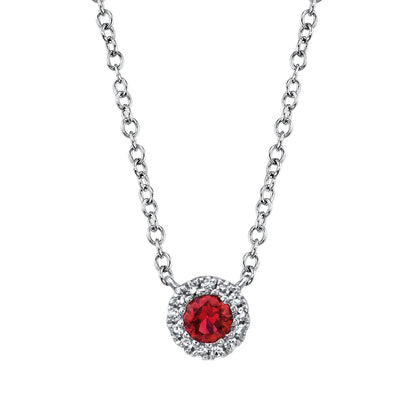 0.04CT Diamond & 0.14CT Ruby Necklace: Exquisite Gemstone Elegance