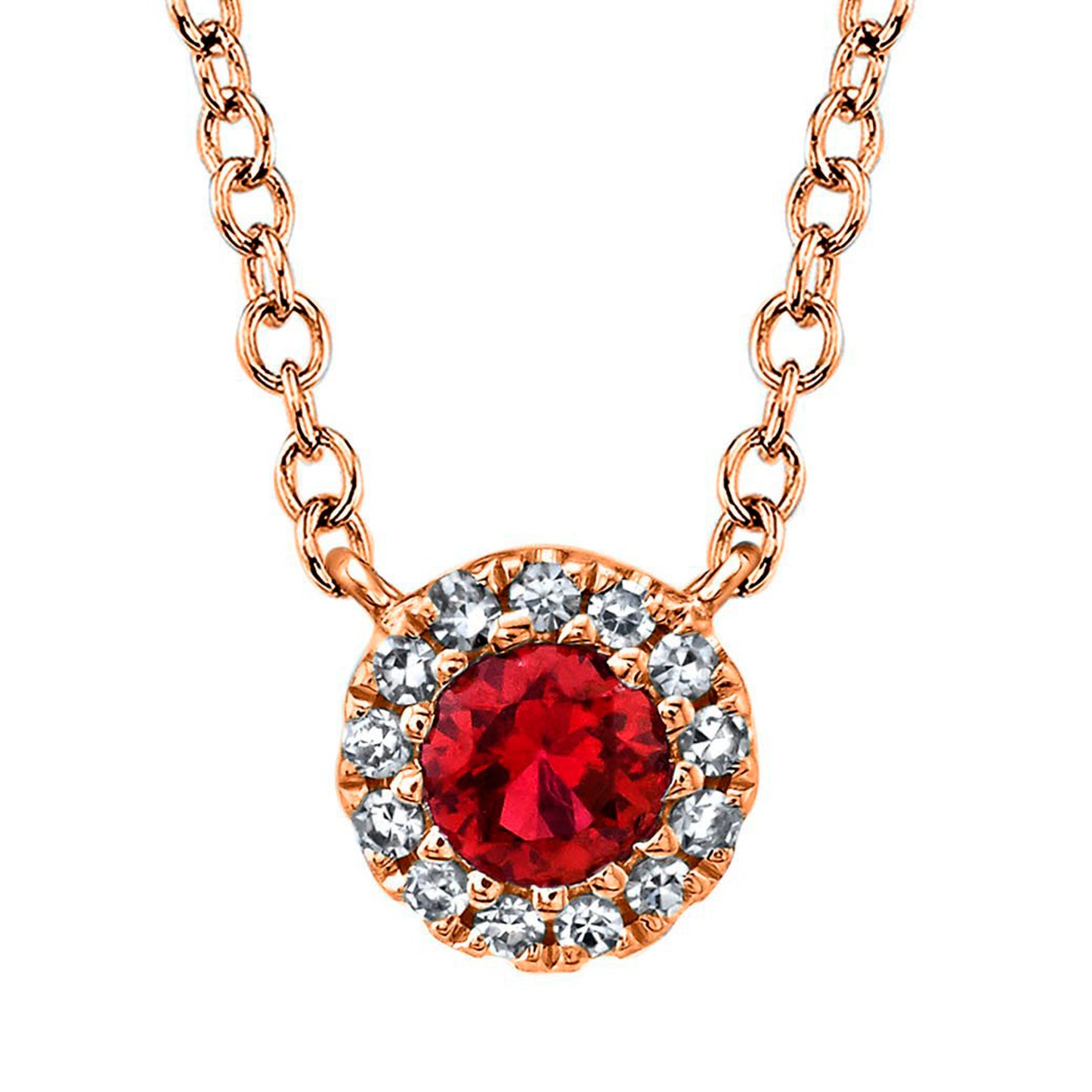 0.04CT Diamond & 0.14CT Ruby Necklace: Exquisite Gemstone Elegance