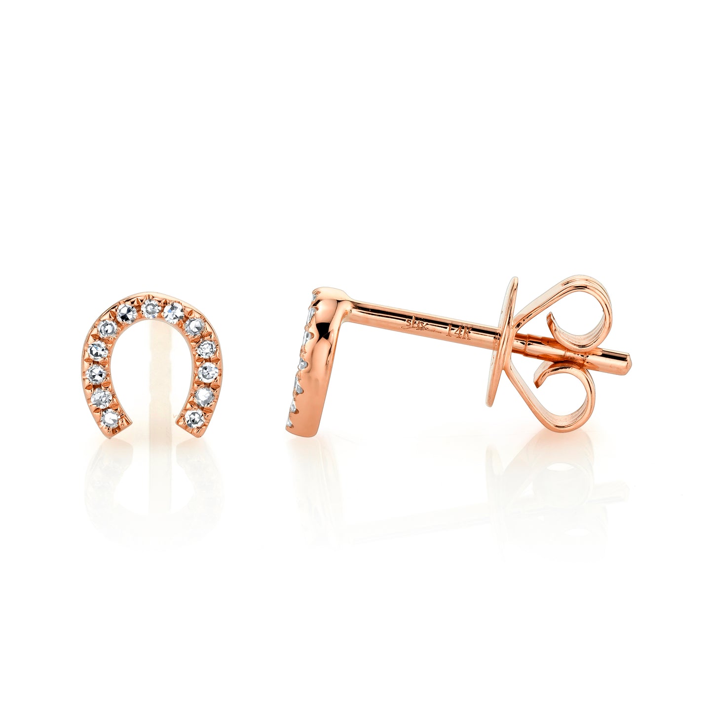 0.06CT DIAMOND HORSESHOE STUD EARRING