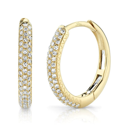 0.21CT Diamond Pave Hoop Earring: Sparkling Elegance