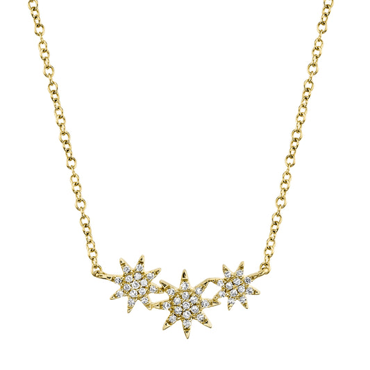 Dazzling 0.09CT Diamond Star Necklace: Stellar Elegance